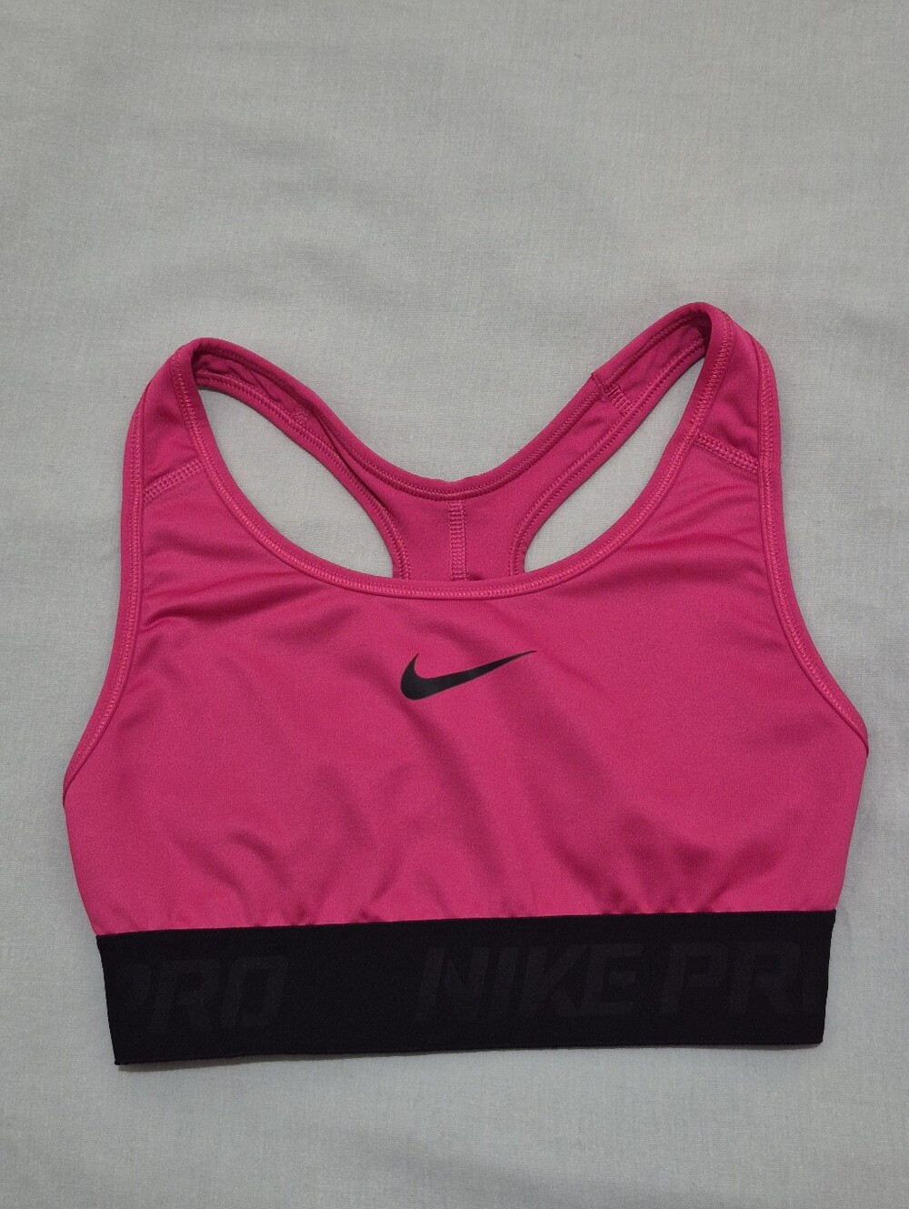 Nike Dri-Fit Small Hot Pink Racerback Sports Bra with Black Underband
